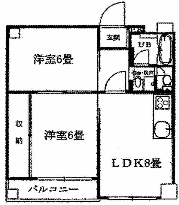 カトリエーム中島(2LDK/5階)の間取り写真