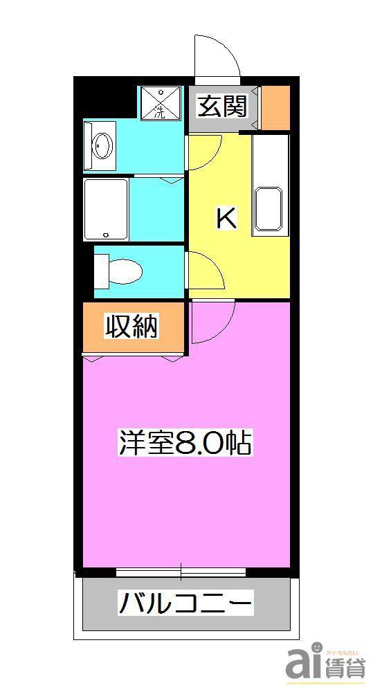 コルディアーレ(1K/3階)の間取り写真