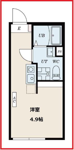 ハナブサVI(ワンルーム/2階)の間取り写真