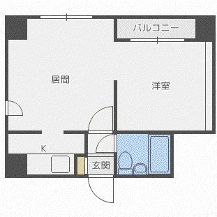パールタウン大通(1LDK/6階)の間取り写真