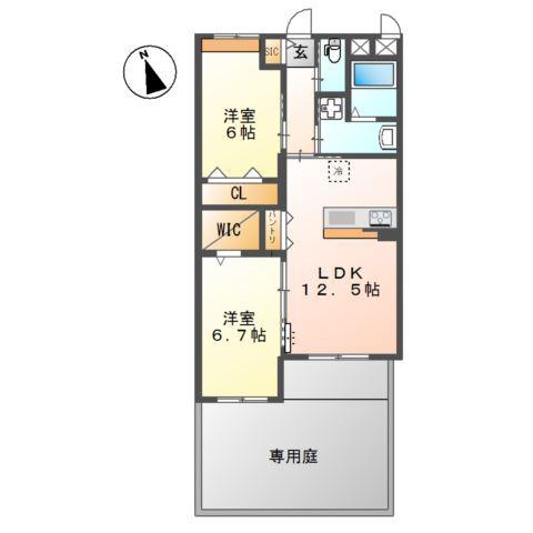 LA MAISON DU REVE (2LDK/1階)の間取り写真