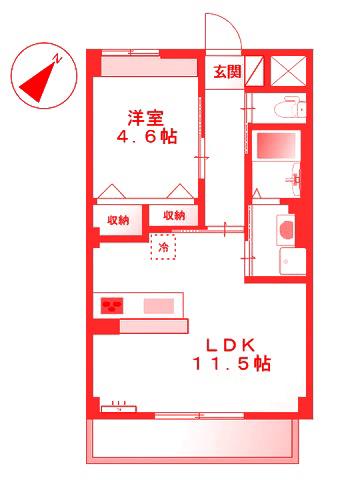 グランルミエール(1LDK/3階)の間取り写真