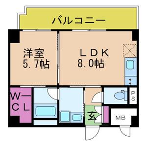 ラ テール南塚口(1LDK/2階)の間取り写真