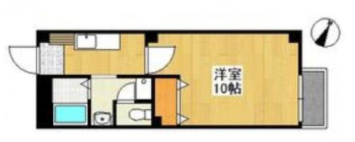 フォブール緑丘C棟(1K/2階)の間取り写真