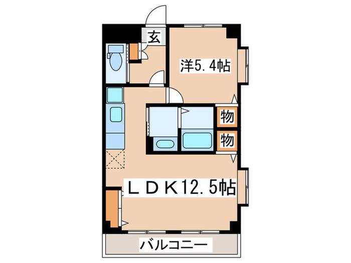 ベルデュール宮前平(1LDK/2階)の間取り写真