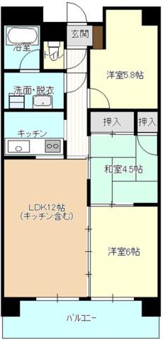 グランコートSAIJO(3LDK/2階)の間取り写真