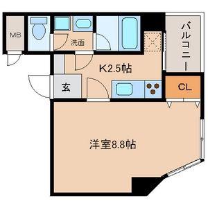 ラ ベル ヴィー(1K/6階)の間取り写真
