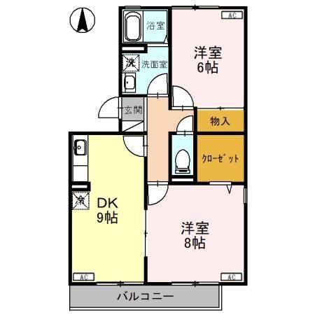 サニースクエア(2DK/3階)の間取り写真