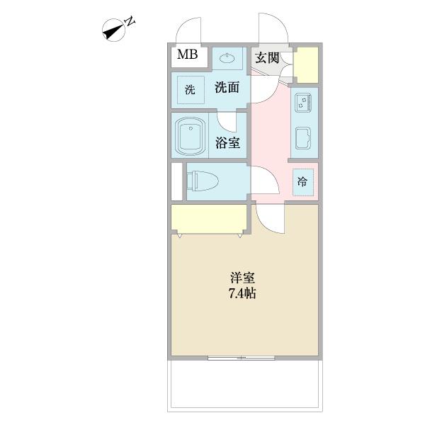 トサキパークコート西京極(1K/5階)の間取り写真
