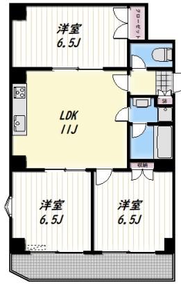 コートハイム横浜(3LDK/5階)の間取り写真