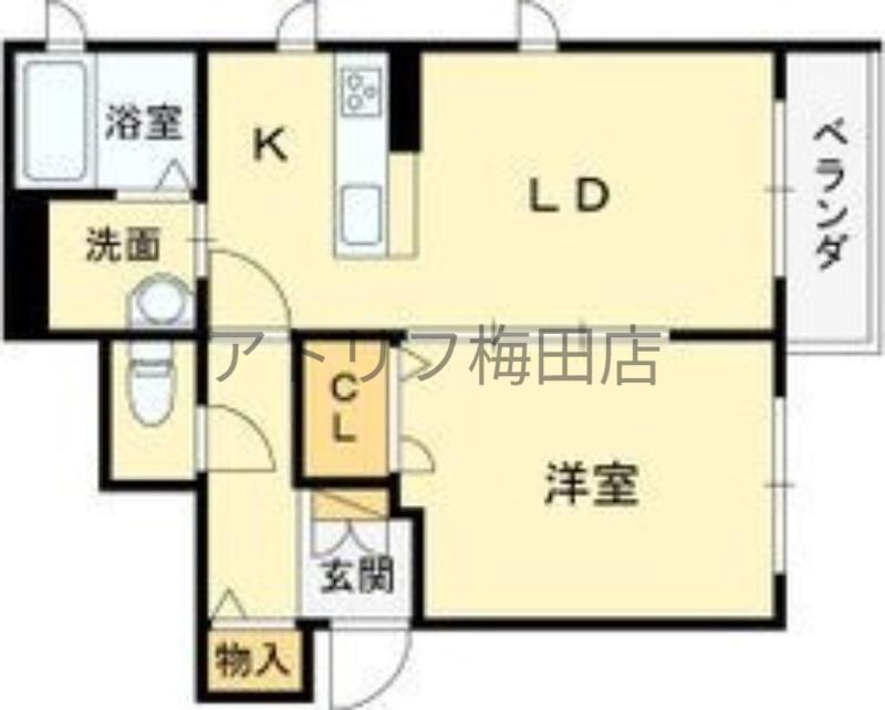 ショコライーヴ(1LDK/2階)の間取り写真