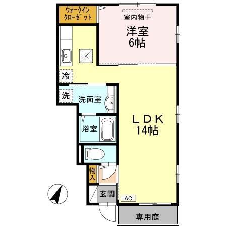パストラル朝生田(1LDK/1階)の間取り写真