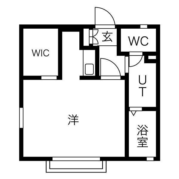 サン・エスポワールI(1K/2階)の間取り写真