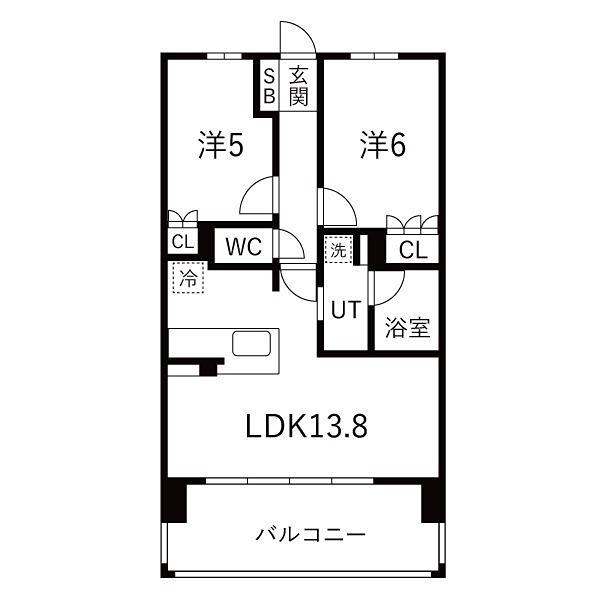 ファミリアーレ熱田神宮公園(2LDK/6階)の間取り写真