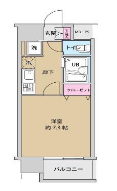 UURコート錦糸町(1K/8階)の間取り写真
