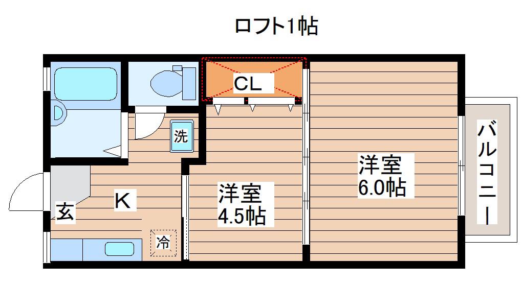 ザ・フラットR(2K/2階)の間取り写真