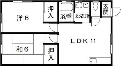 光風館II(2LDK/1階)の間取り写真