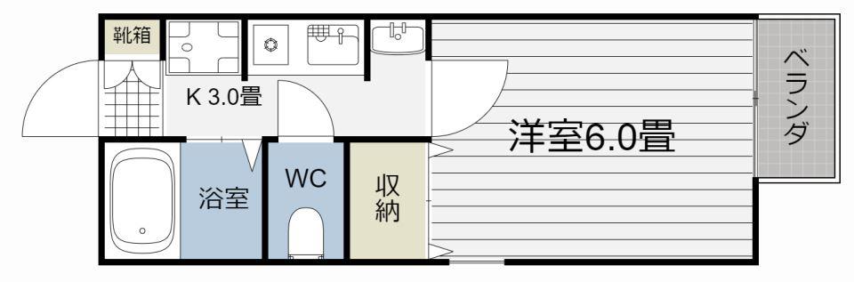 プチパレ紫原(1K/1階)の間取り写真
