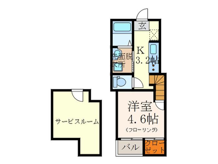 六本松555(1K/1階)の間取り写真
