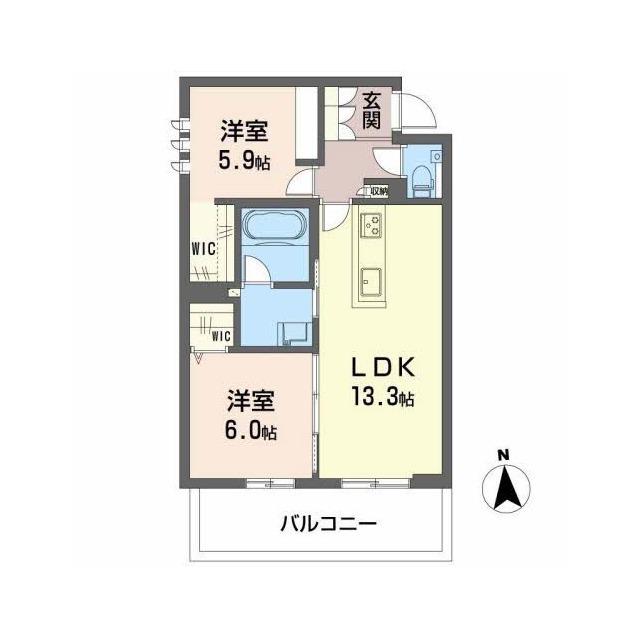 シャーメゾンステージ茜部本郷(2LDK/4階)の間取り写真