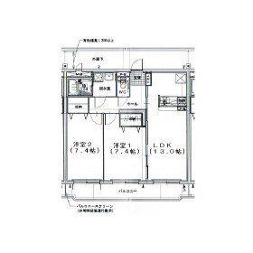 ブレインマンションモンプチ(2LDK/3階)の間取り写真