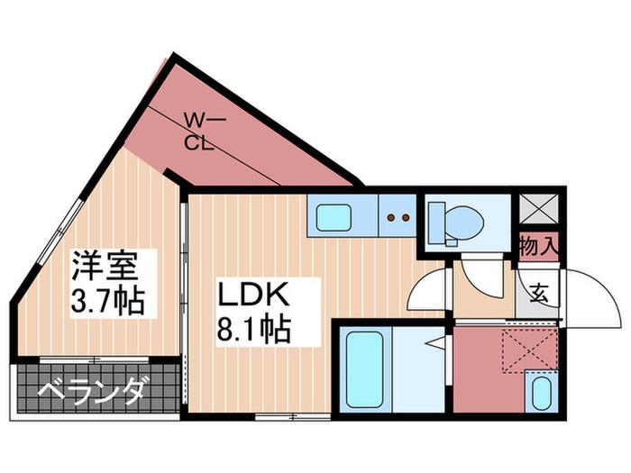 RYOSTA草津(1LDK/3階)の間取り写真