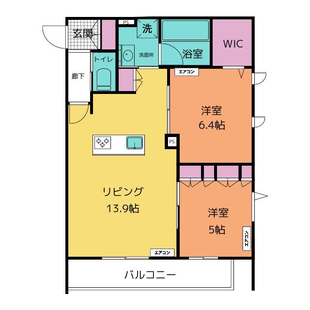 M CONDO(2LDK/2階)の間取り写真