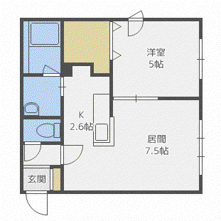 モデルノ大通東(1LDK/4階)の間取り写真