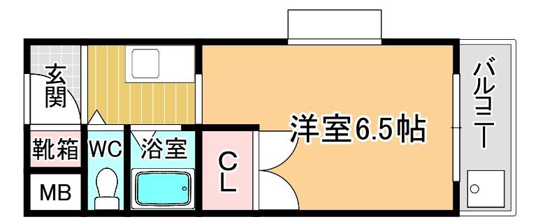 カームヒル箕面(ワンルーム/2階)の間取り写真