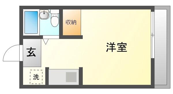 ベルハイム医大東(ワンルーム/4階)の間取り写真