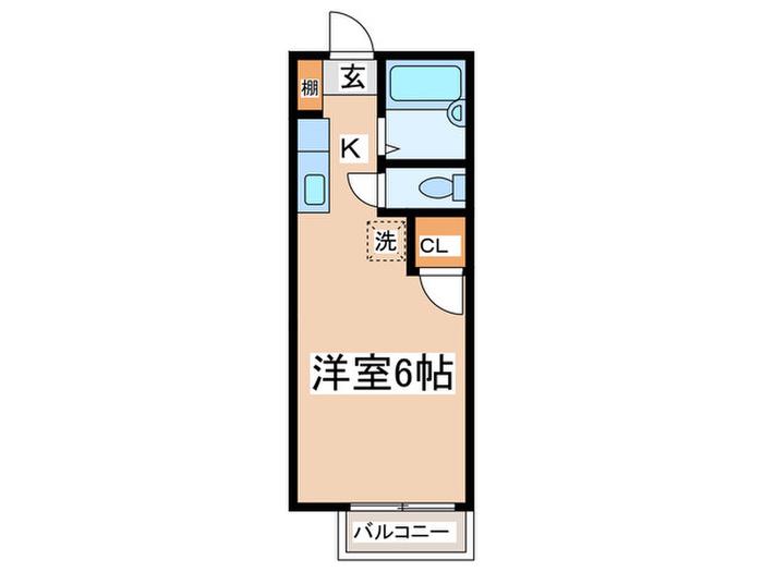 エフォートII(1K/1階)の間取り写真