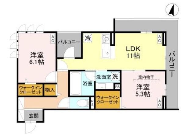 ウエストスクエア 301(2LDK/3階)の間取り写真