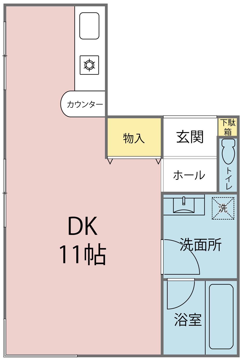 サンフォーレスト(1DK/3階)の間取り写真