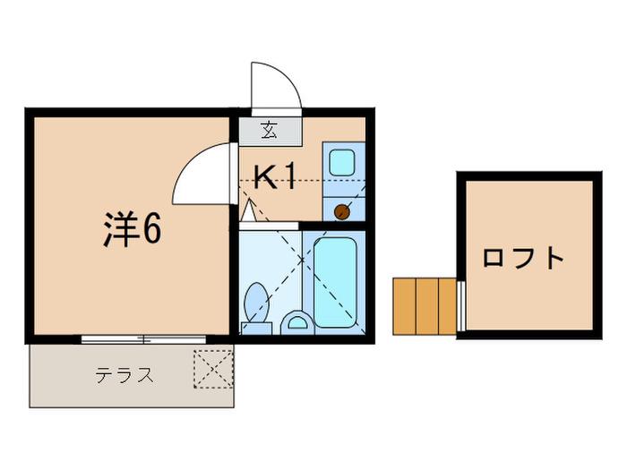 コーポトモ(1K/1階)の間取り写真