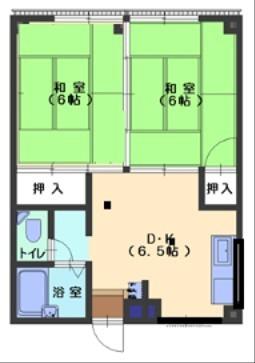 アイビーハイツ東海(2DK/2階)の間取り写真