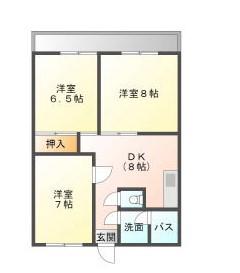 カジュアルコーポA(3DK/2階)の間取り写真
