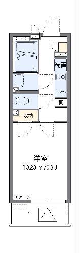 クレイノKIYOMI(1K/4階)の間取り写真