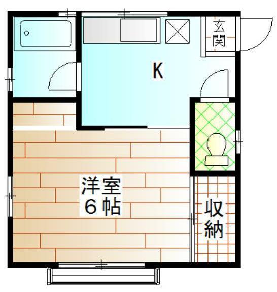 上北沢ホワイトコーポ(1K/2階)の間取り写真