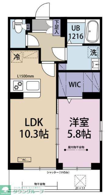 RIZ RAFFINE湘南(1LDK/1階)の間取り写真