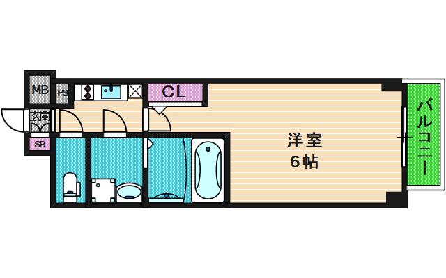 エスリード大阪城テラス(1K/8階)の間取り写真