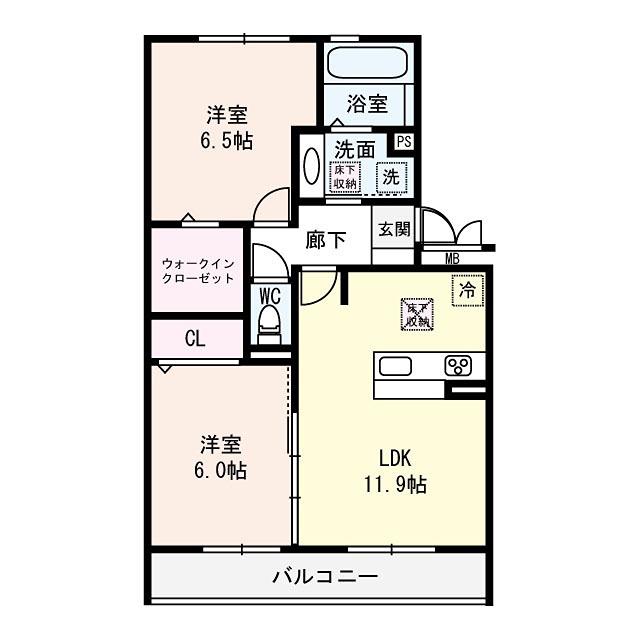 BLEZIO11(2LDK/3階)の間取り写真