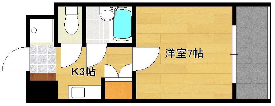 オブジェ牧本(1K/3階)の間取り写真