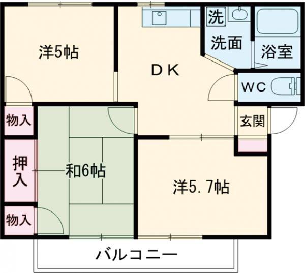 マーベラスT(3DK/2階)の間取り写真