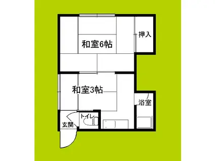かつらマンション(2K/4階)の間取り写真