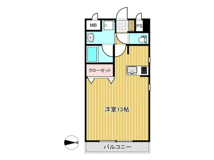 プラスK(ワンルーム/5階)の間取り写真