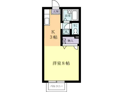 久松ハイツB(1K/2階)の間取り写真
