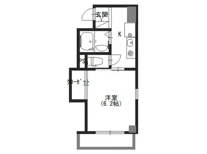 アーバンコート本町(1K/2階)の間取り写真