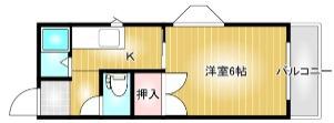ブライトライツ くらしき(1K/5階)の間取り写真