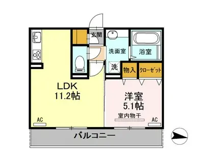 コンセール東野(1LDK/1階)の間取り写真
