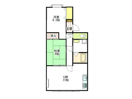 プレジデントめじろ台(2LDK/1階)の間取り写真